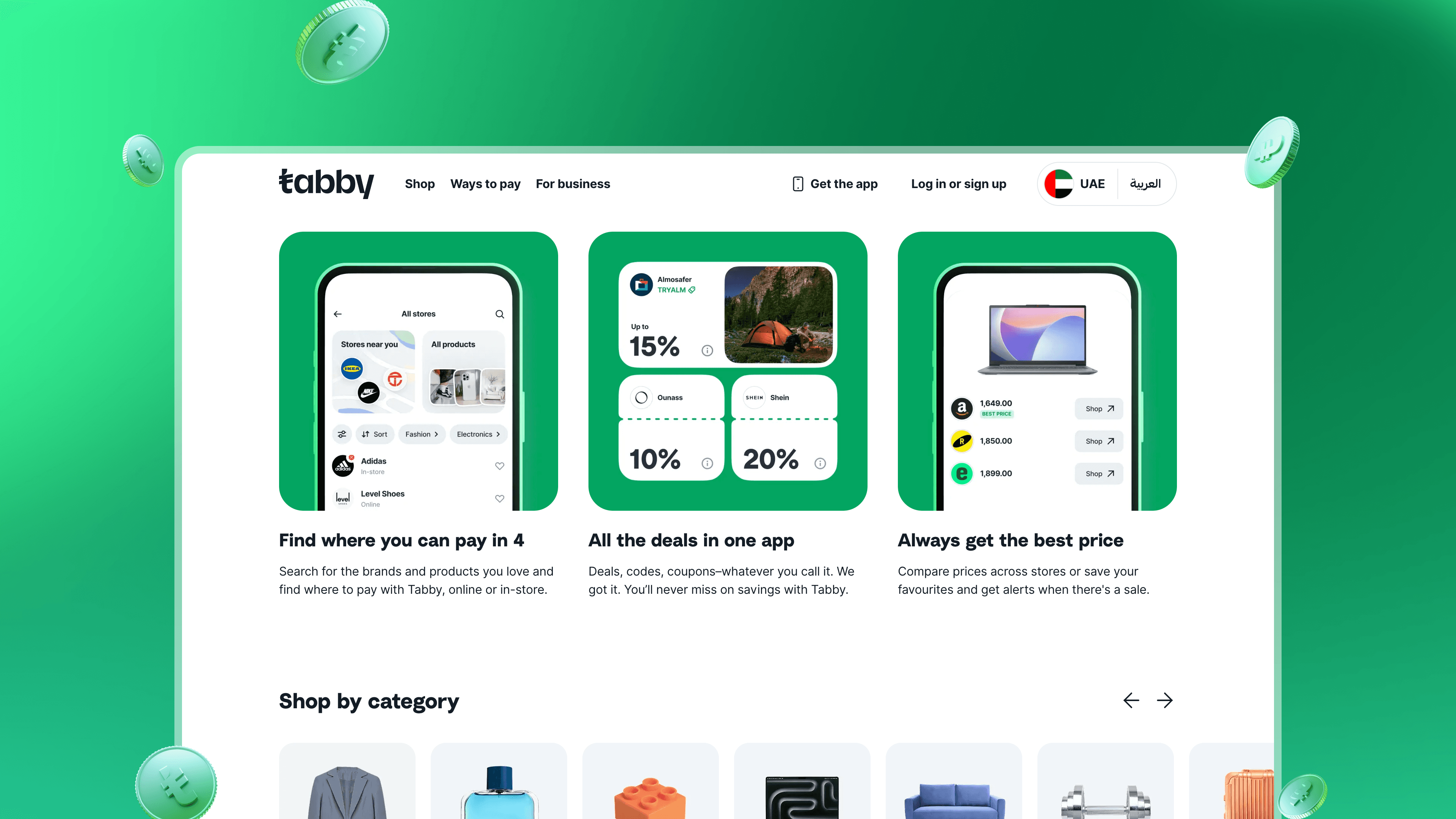Showing the ecommerce side of Tabby